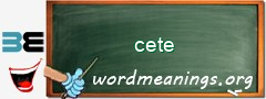 WordMeaning blackboard for cete
